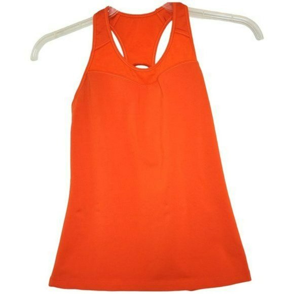 ATHLETA Seamless Racerback Orange Tank Top w/Built-inBra Style 70790 - Picture 1 of 10
